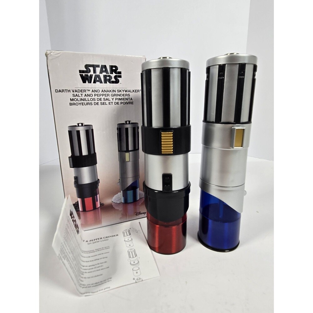 Star Wars Darth Vader Anakin Electric Salt Pepper Grinder Set Tested Working Box